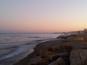 Sundown at Marbella's beach